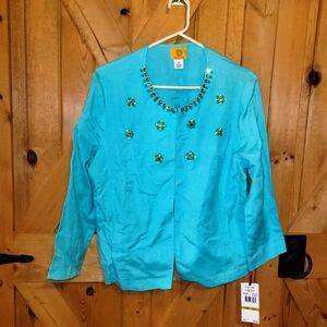 Ruby Rd Sweet & Chic Women’s Blazer/Jacket size 14  new with tags color Aqua